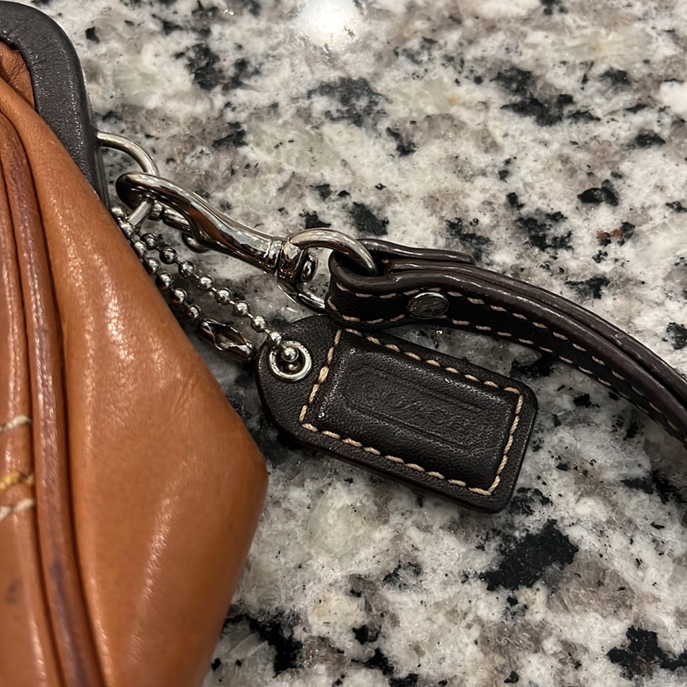 Coach Two-tone Leather Wristlet - Picture 2 of 4